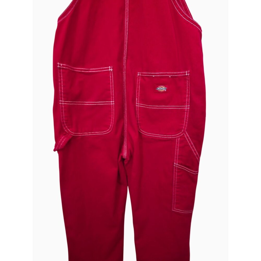 Dickies Straight Leg Relaxed Carpenter Workwear Denim Overalls Women's XS - Picture 6 of 8